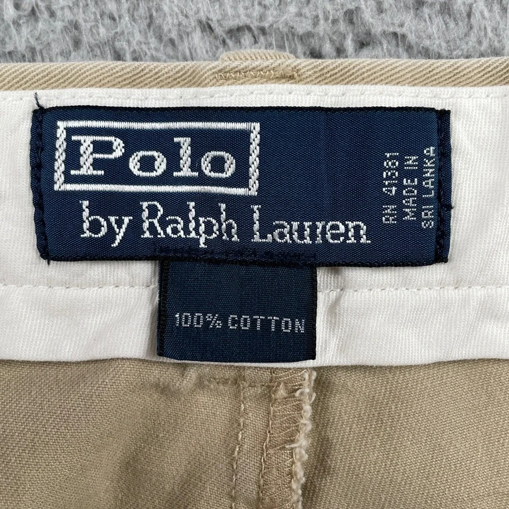 Polo Ralph Lauren Pants Mens 38/32 Tan Classic Chino Straight Leg Cotton Twill
